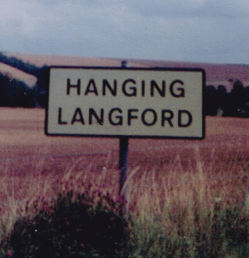 HANGING LANGFORD town sign